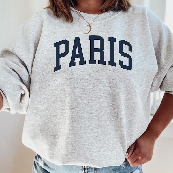 Paris Langarm Unisex Crewneck Sweatshirt | Gildan | College Leichtathletik Inspiriert