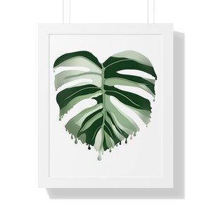 Melting Monstera (Albo) Framed Print