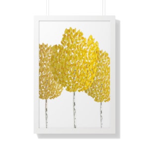 Aspen Tree Art: Autumn Nature Decor (Framed Print, Matte Finish)