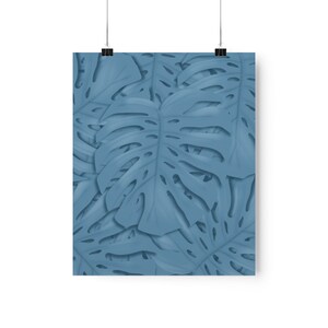 Cerulean Blue Monstera Print