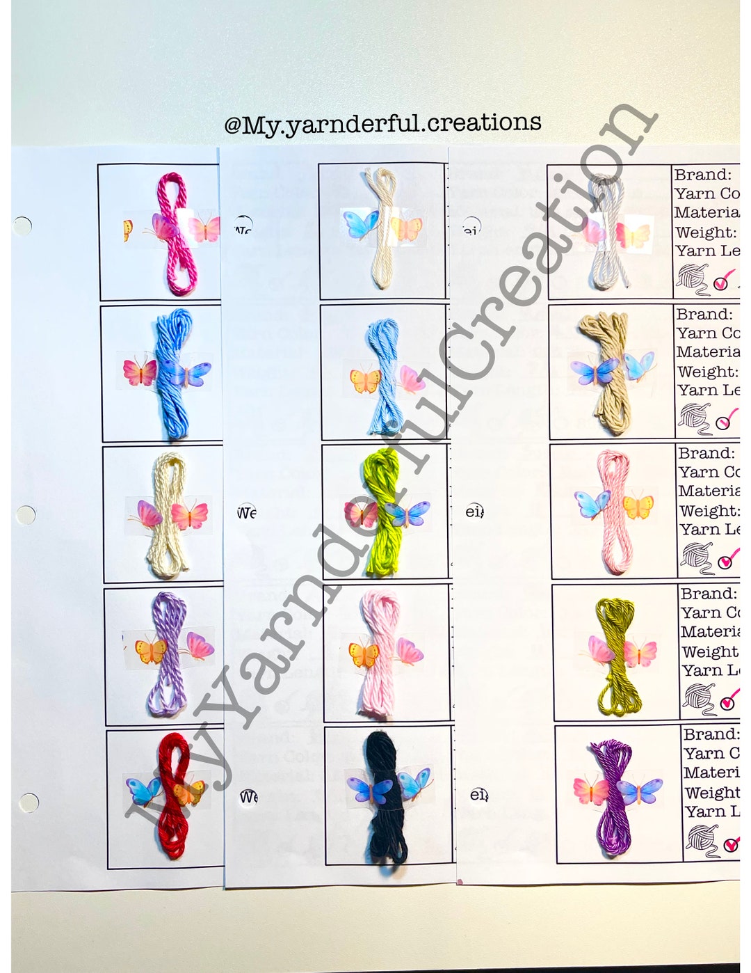 Yarn Stash Catalog Pdf, Yarn Catalog Pdf, Printable Yarn Stash Planner