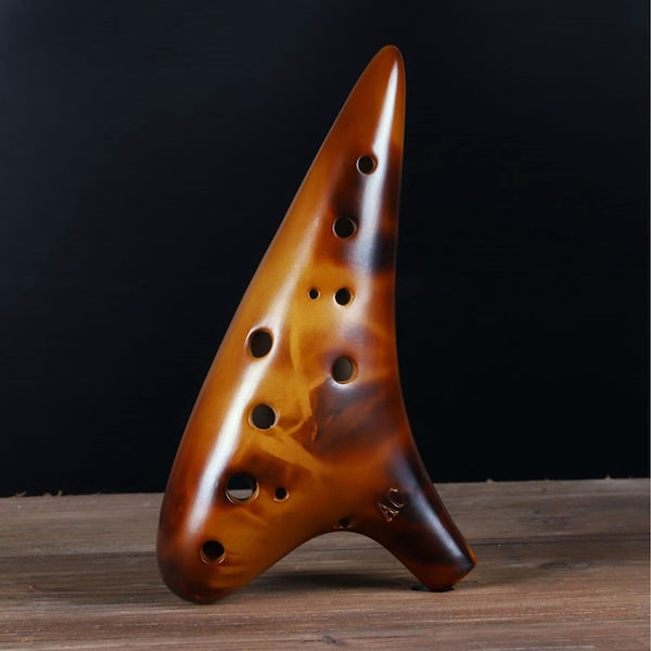 Smoked Ocarina, Twelve-Hole Ocarina, Alto C Ocarina, Ac Ocarina, Handmade Music Ocarina, Musician Gifts, Wind Instruments