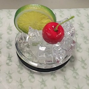 3D Faux Fruit and Ice Tumbler Topper