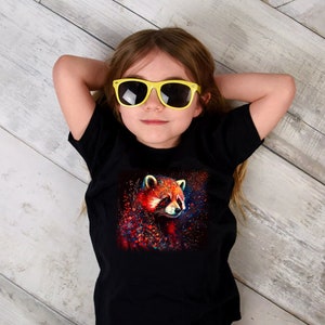 Youth - Red Panda Black Shirt