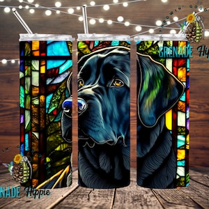 Black Lab Stained Glass Tumbler