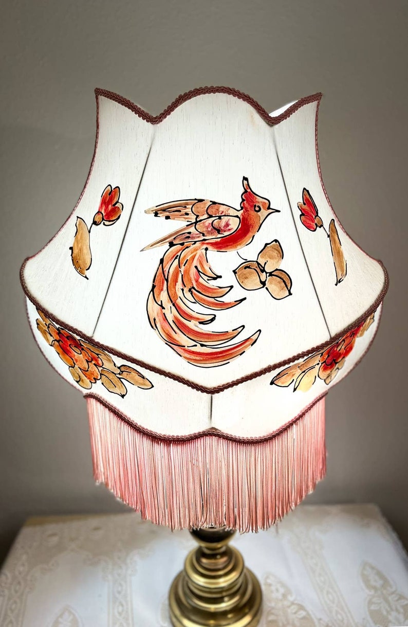 Double Socket Pull Chain Lamp With Victorian Lampshade Etsy