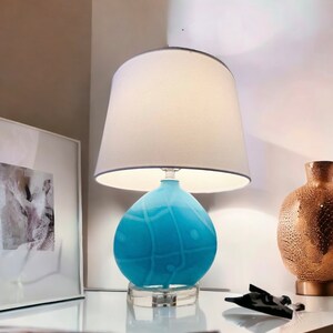 Blue Glass Table Lamp