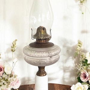 Pattern Glass Oil Lamp Late 1800s