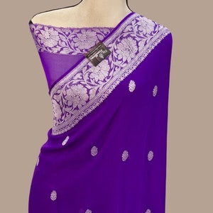 Pure Georgette Banarasi Handloom Saree