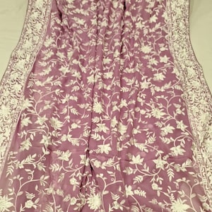 Beautiful georgette saree with Parsi embroidery work.