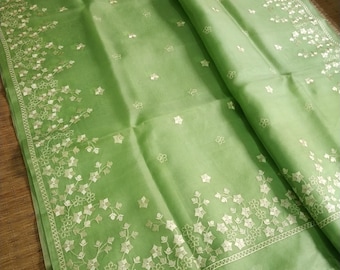 Pure Organza Silk Saree w/ Star Style Embroidery Work