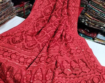 Pure georgette chikankari saree..