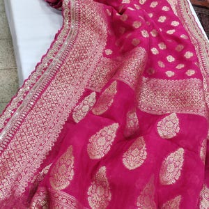 New collection of Khaddi georgette saree with handwork border