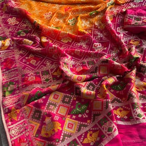 Pure Khaddi georgette Banarasi weaving saree with Patola Meena Banarasi