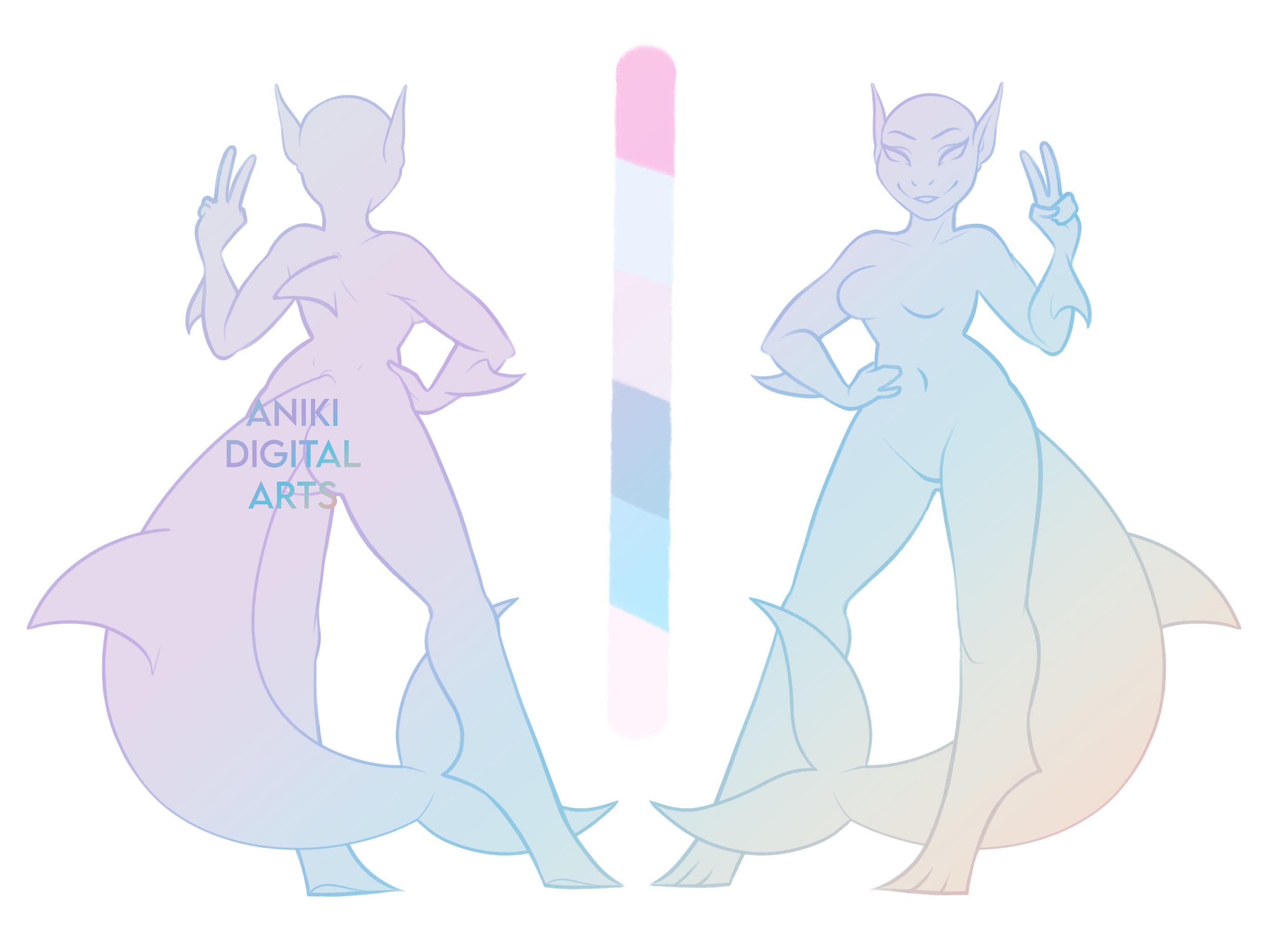Creative Shark' Base REFERENCE SHEET BASE Shark/dolphin/fish - Editable - High Res - Adopt ...