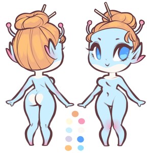 Adopt Me! - Ginger Mint Alien - Kawaii fantasy ref sheet custom adoptable