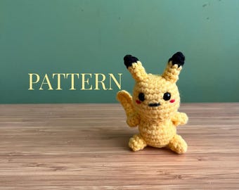 Amigurumi-haakpatroon voor Pikachu (pdf in het Engels) | Gehaakte knuffel
