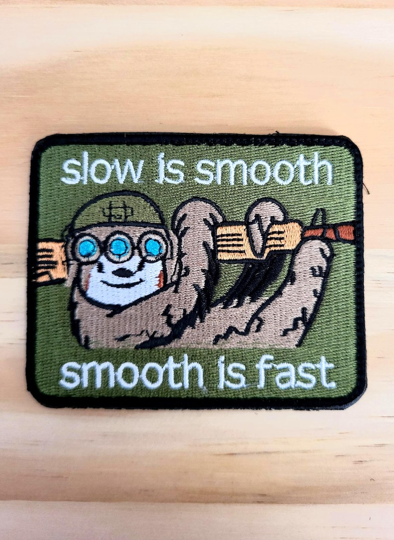 SLOW IS SMOOTH Tactical Morale Patch Hook and Loop - Etsy