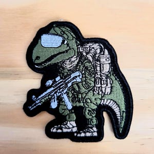 MILITARY DINO Tactical Morale Patch Hook and Loop