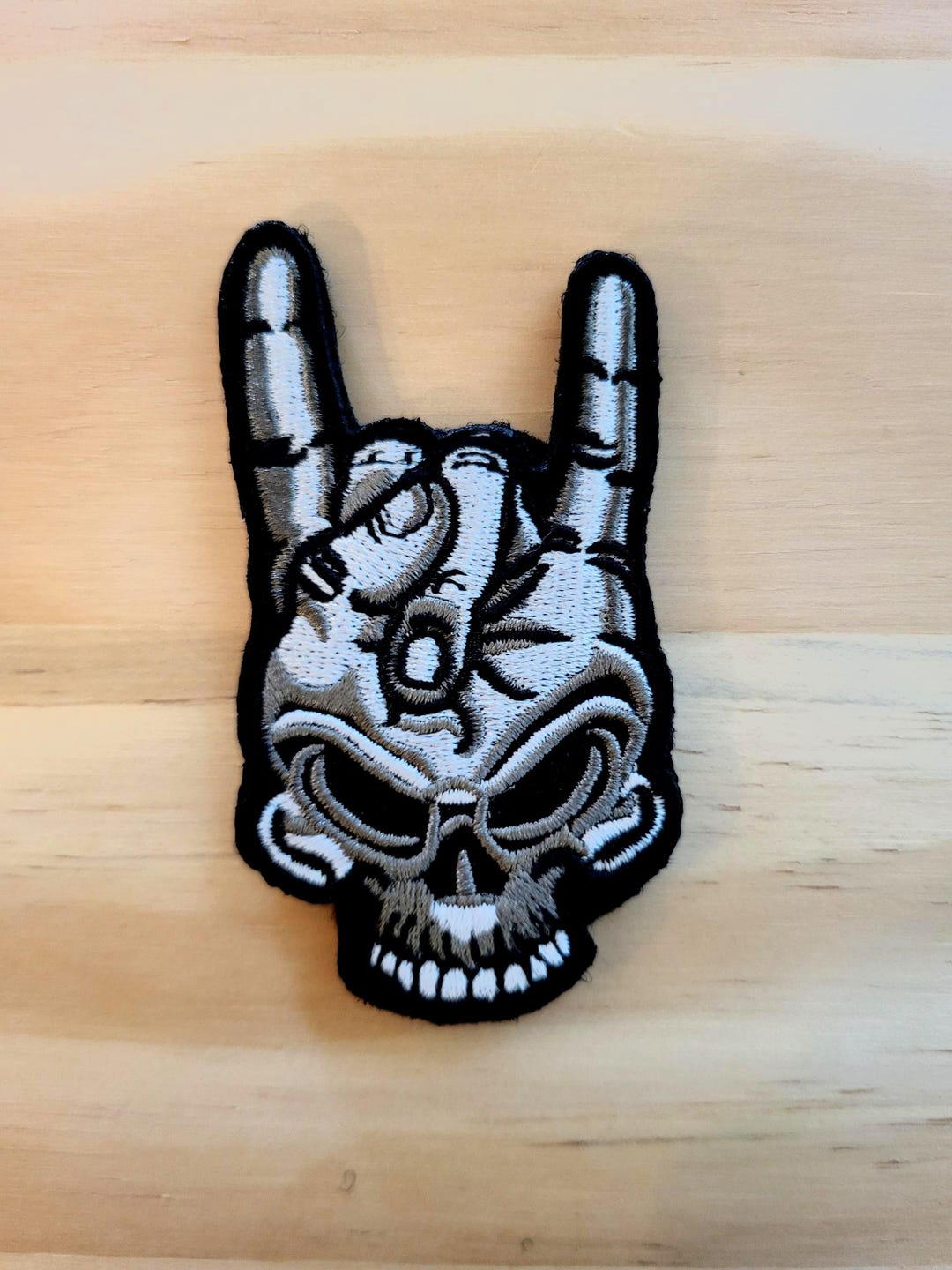 ROCK ON SKULL Tactical Morale Patch Hook and Loop - Etsy