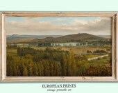 Samsung Frame TV Art Vintage Country Landscape Hilly Landscape Oil Painting DIGITAL Download Painting Nature Antique Art TV01