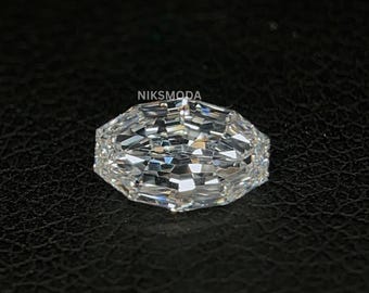 Step Cut Oval Eco Friendly Loose Diamond / 0.5 CT 1.0 CT Lab Grown Diamond For Custom Ring / Solitaire CVD Diamond / Hand Made Diamond Gift