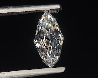 Marquise Step Cut Lab Grown Diamond / Dutch Marquise Shape Loose Stone / D-G Color VVS Clarity / Antique Diamond for Promise Ring or Jewelry