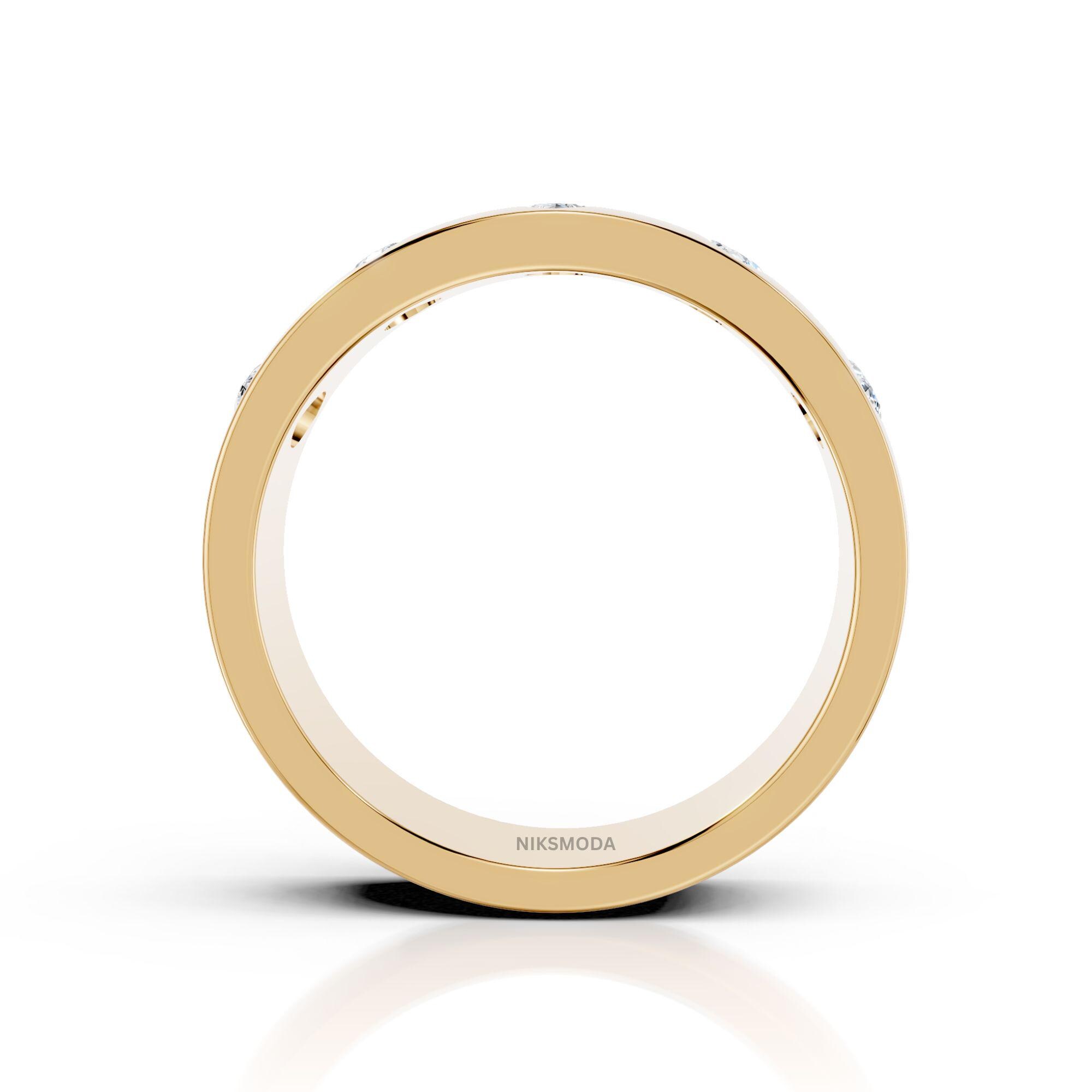 Marquise Lab Grown Diamond Eternity Wedding Band / 14K Solid Gold Flush ...