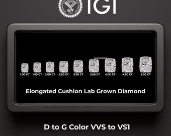 1.00–5.00 CT Länglicher Kissenschliff Diamant im Labor gewachsen / IGI zertifiziert / ethisch konfliktfreier loser Diamant für Eheringe & edlen Schmuck