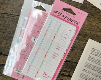 MIDORI-indextabs: verwijderbare semi-transparante stickers (24 kt)
