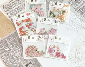 Japan Sakura Cherry blossom Penguin Rabbit gold foil sticker