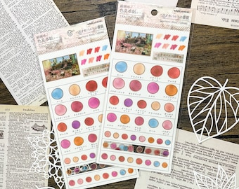 The Roses of Heliogabalus Gold Foil Stickers, Painting Color Sample, Planner Stickers