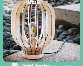 Modern Handcrafted Oak Wood Desk / Table Lamp Digital Download