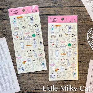 Japan Planner Stickers Funny Cat sticker gold foil sticker Notebook Stickers Coordinating Stickers Scrapbook Stickers