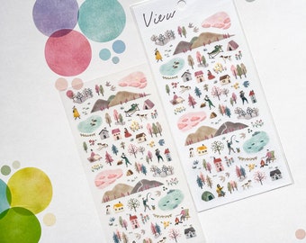 Japanese Scenery Sticker: 4pm View, Mountains & Nature
