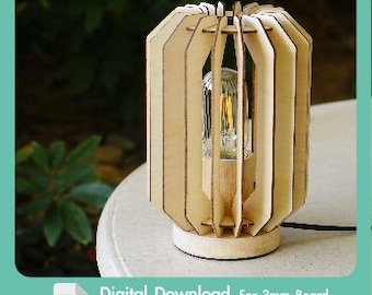 Japanese Style Handcrafted Oak Wood Desk / Table Lamp Digital Download