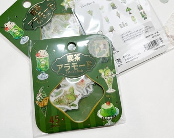 Japanese Cafe, retro coffee shop Stickers with Gold Foil stickers seal, Scrapbook stickers, Planner stickers