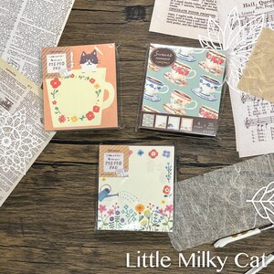 Japanese  4 designs MEMO PAD Sticky Notes Notepad Sweet tea time