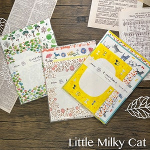 Juego de 3 letras lindas con patrones especiales japoneses/lindas hojas de escritura/juego de escritura/sobres de letras washi japonesas/suministros para amigos por correspondencia/muchos muchos