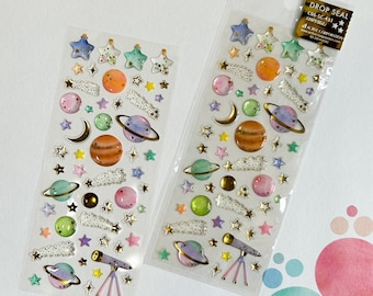 Japan 3D Hard gel sticker Resin Sticker Sheet Drop Seal Terrarium/Cyrstal/Snow Dome/Ice Cream/Ocean sticker