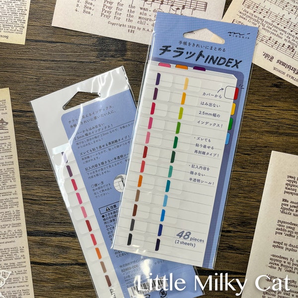 Japan Index tabs Index label removable sticker semi-transparent sticker MIDORI seal