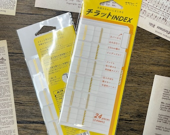 MIDORI Japan-indextabbladen | Verwijderbare semi-transparante stickers