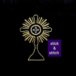 Monstrance Stick & Stitch Embroidery Pattern: Catholic Design