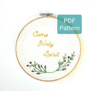 Come Holy Spirit Embroidery Pattern PDF, Christian Embroidery Design, Catholic Beginner Embroidery, Come Holy Spirit Decor, Modern Embroider