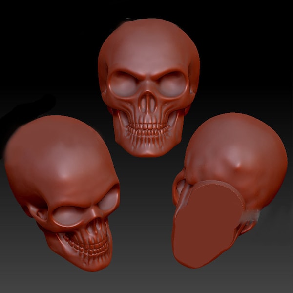 Skull 3D three-dimensional round carving STL file Skull 3D engraving machine model 2552