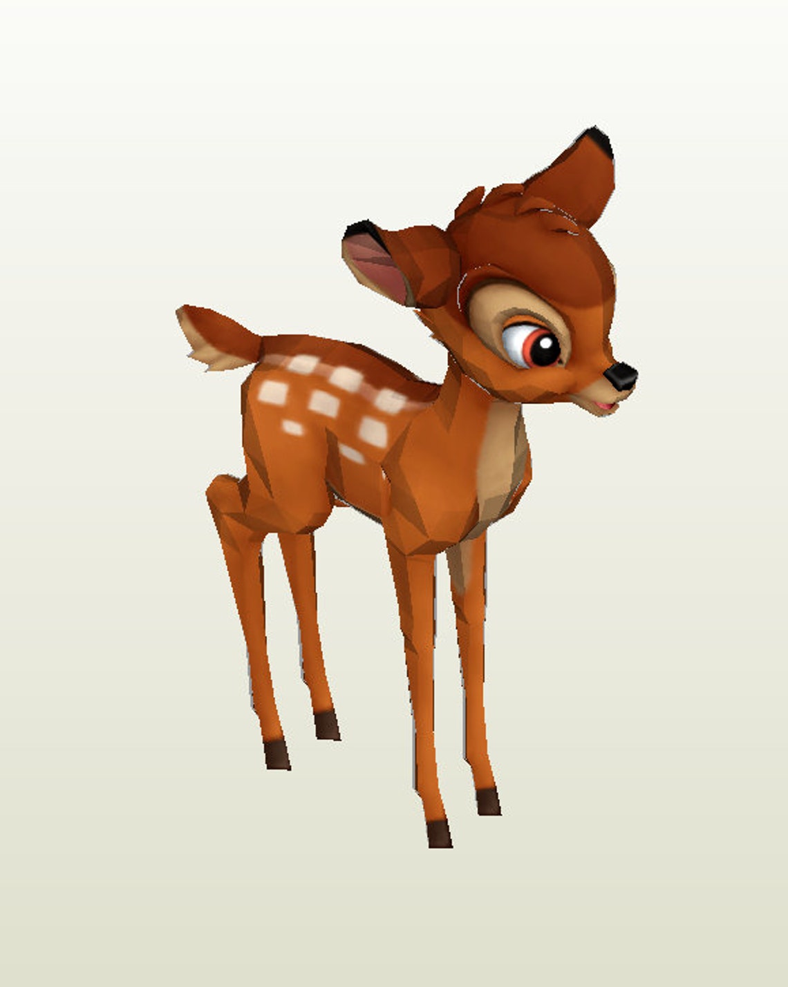 DIY Papercraft Bambi 3D Room Decor Low Poly 3D Papercraft Etsy