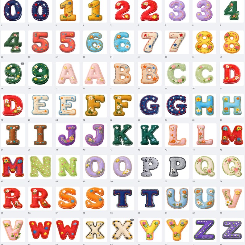 Felt Letter Alphabet PNG Clipart Bundle, Faux Felt, Colorful Digital ...