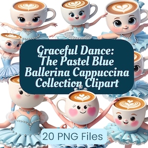 Pacote de Cliparts de Bailarina Cappuccina: Meme de Brainrot Italiano, Adesivos Kawaii (Download Digital PNG)