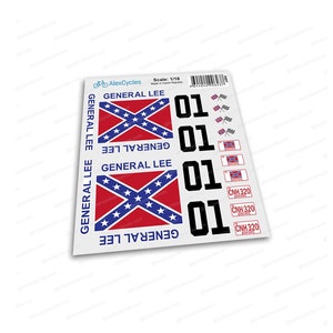 General Lee Tamiya Custom Cut Vinyl Aufkleber Stickers Kit 18th Scale