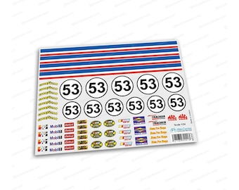 Herbie Nascar VW Volkswagen Decalcomanie Kit Sand Scorcher Tamiya Adesivi Scala 24 1:24